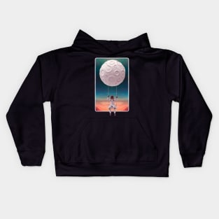 astronaut on the moon Kids Hoodie